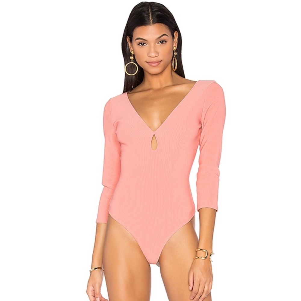 LPA pink ribbed bodysuit